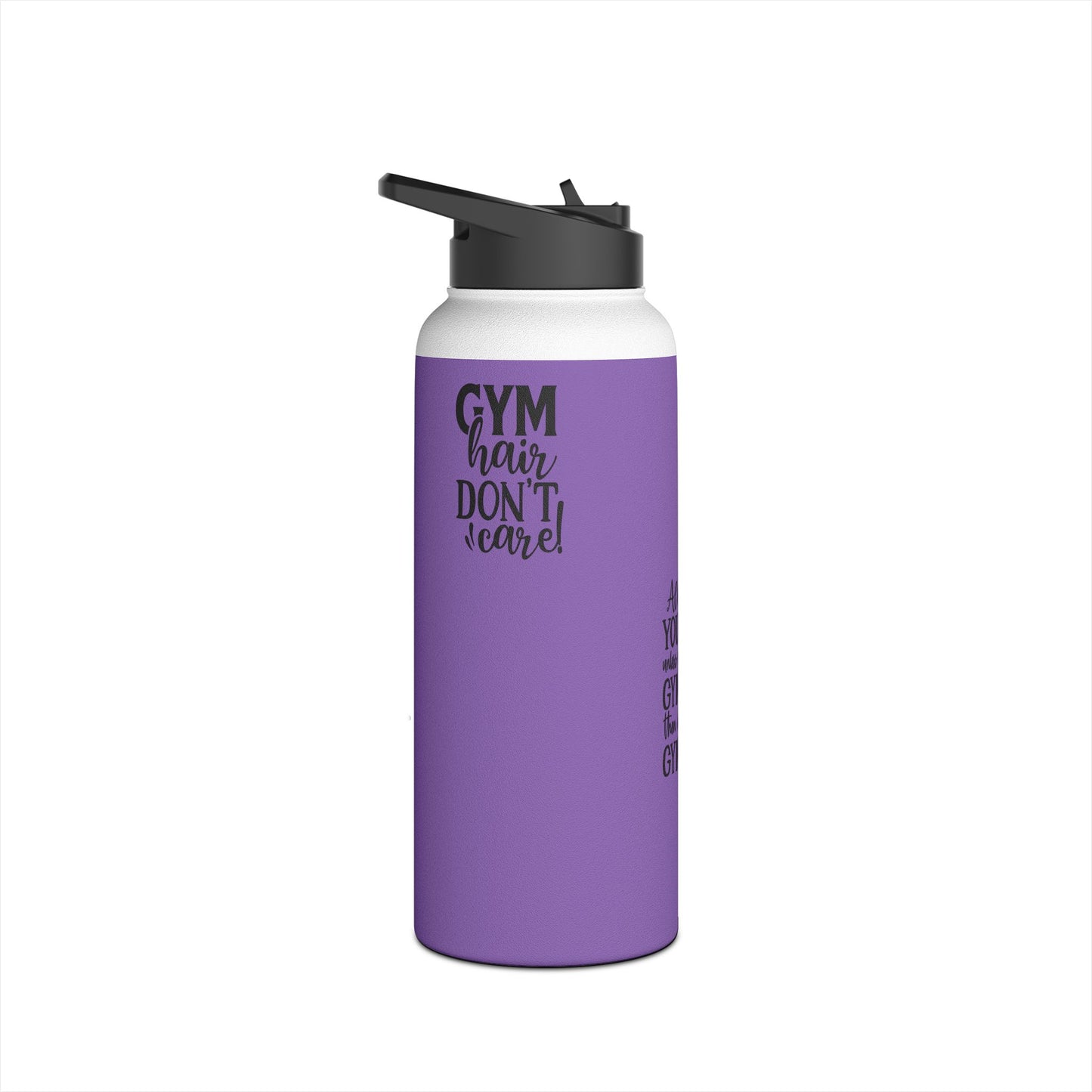 Gymnastics Quotes-Purple (Stainless Steel Water Bottle, Standard Lid)