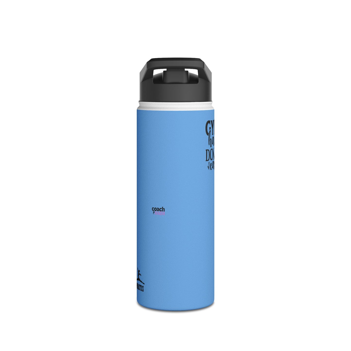Gymnastics Quotes-Lt Blue (Stainless Steel Water Bottle, Standard Lid)