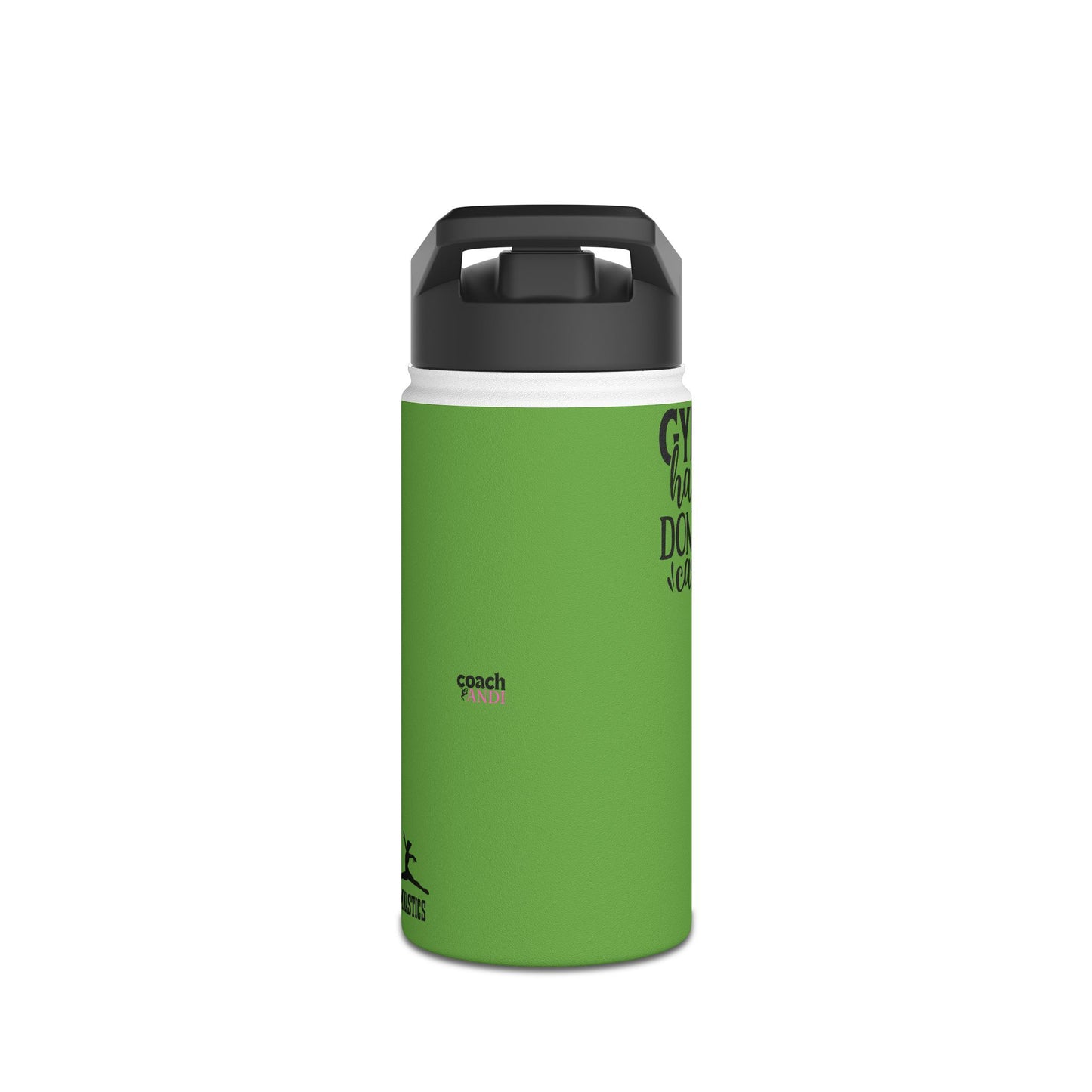 Gymnastics Quotes-Green (Stainless Steel Water Bottle, Standard Lid)