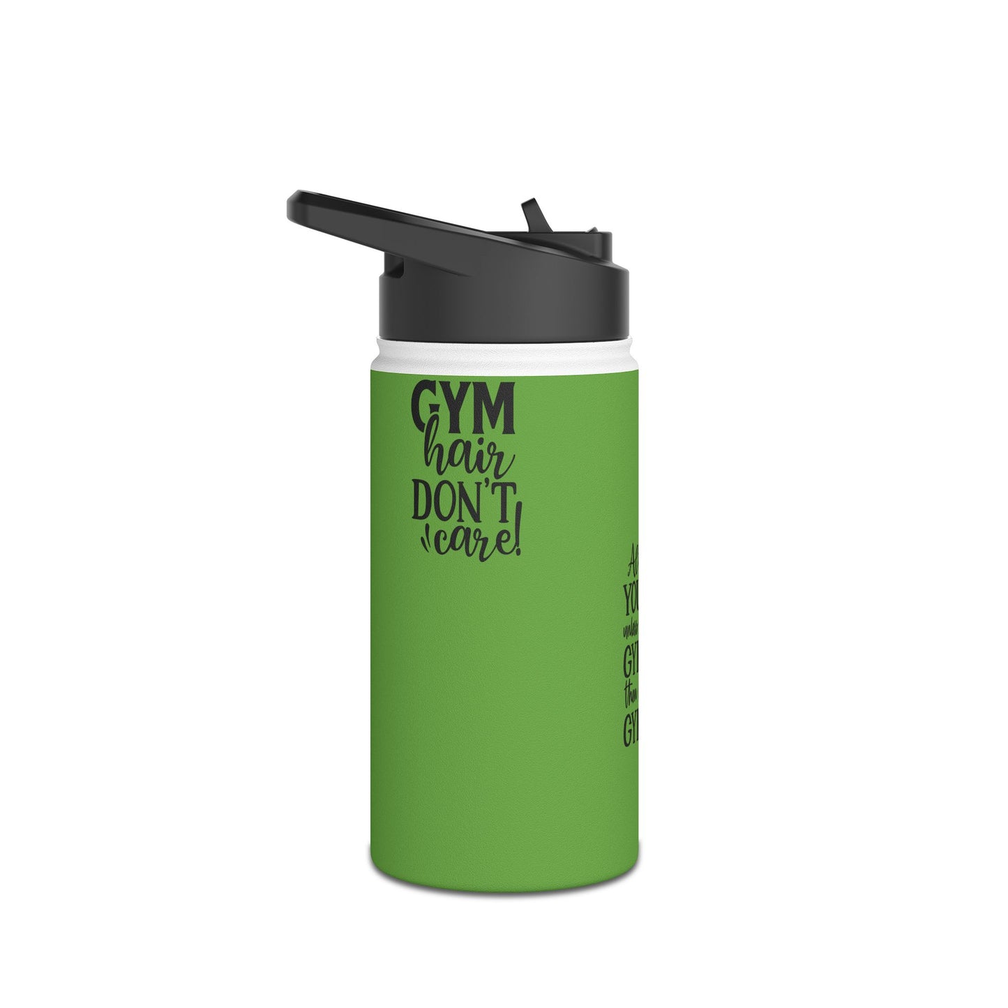 Gymnastics Quotes-Green (Stainless Steel Water Bottle, Standard Lid)
