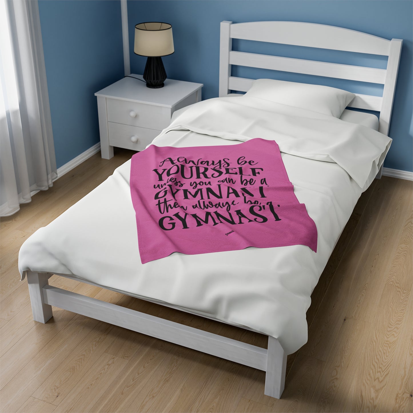 Always Be A Gymnast-Pink (Velveteen Plush Blanket)