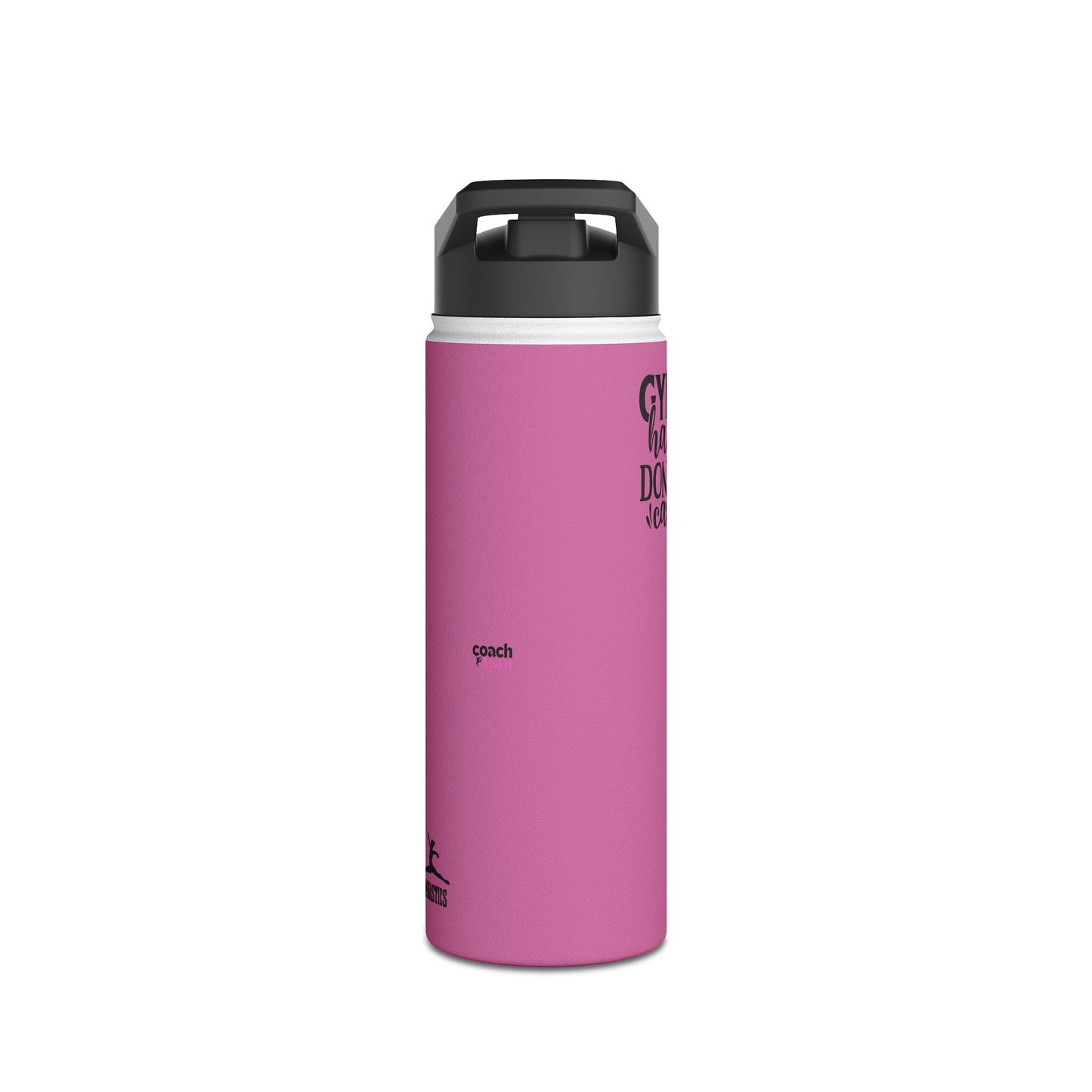 Gymnastics Quotes-Pink (Stainless Steel Water Bottle, Standard Lid)
