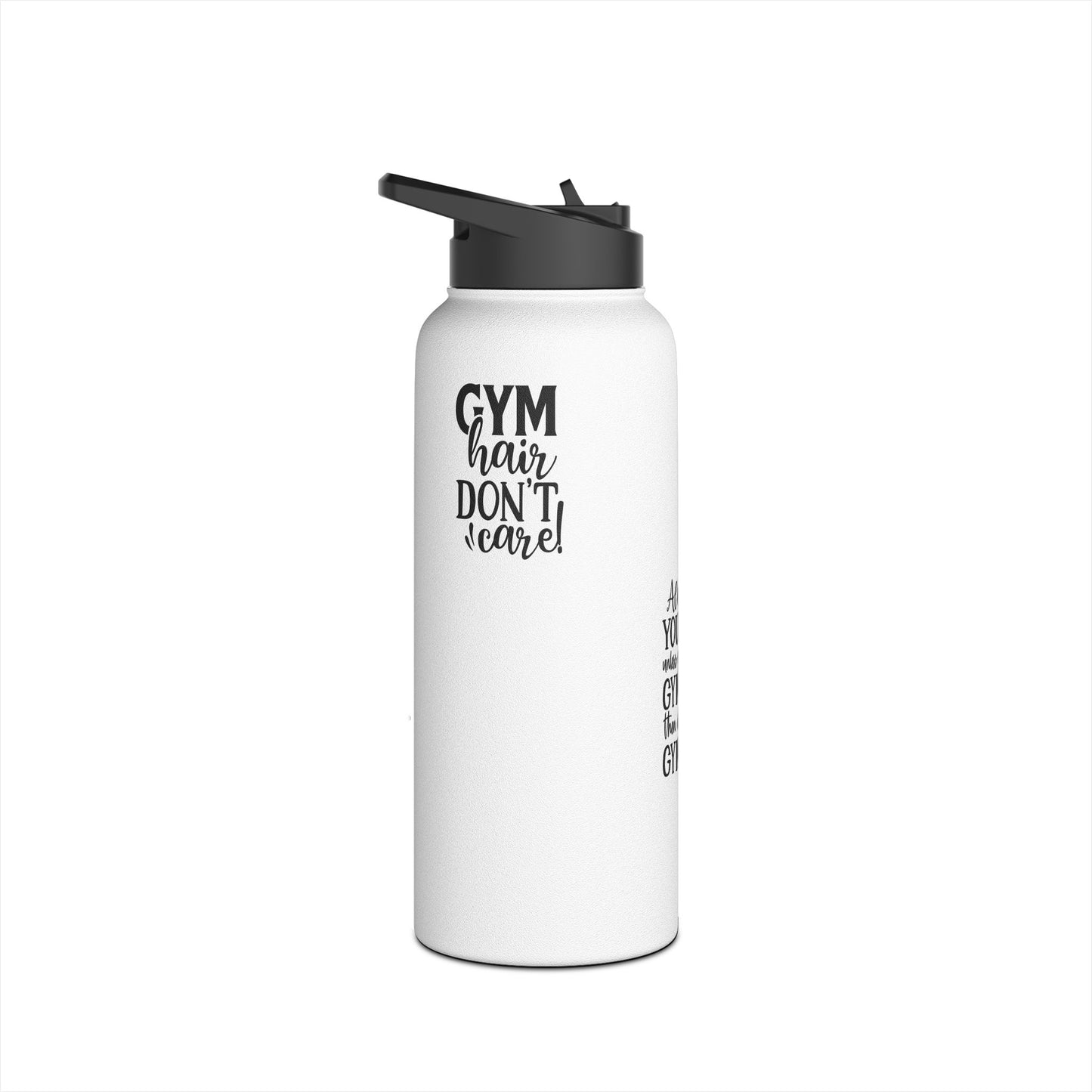 Gymnastics Quotes-White (Stainless Steel Water Bottle, Standard Lid)