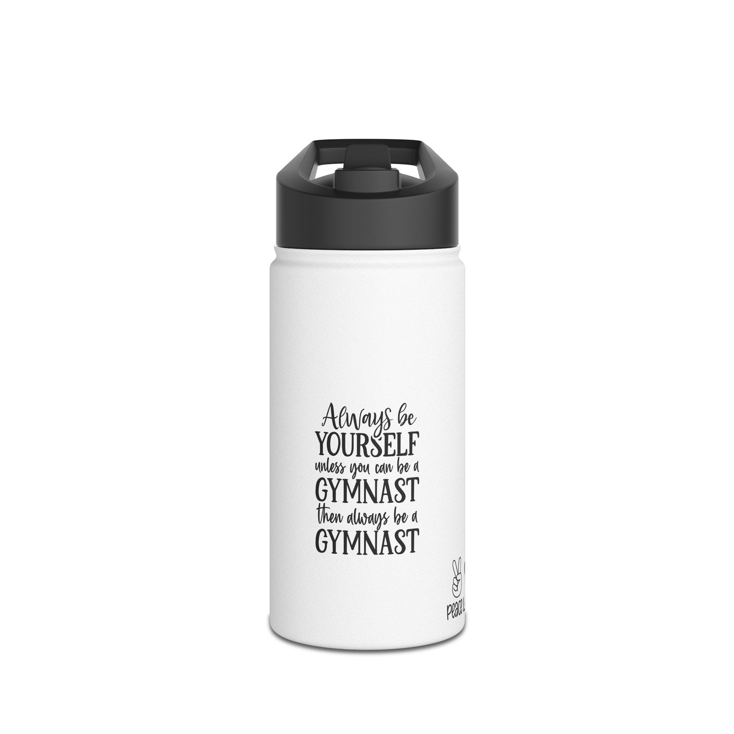 Gymnastics Quotes-White (Stainless Steel Water Bottle, Standard Lid)