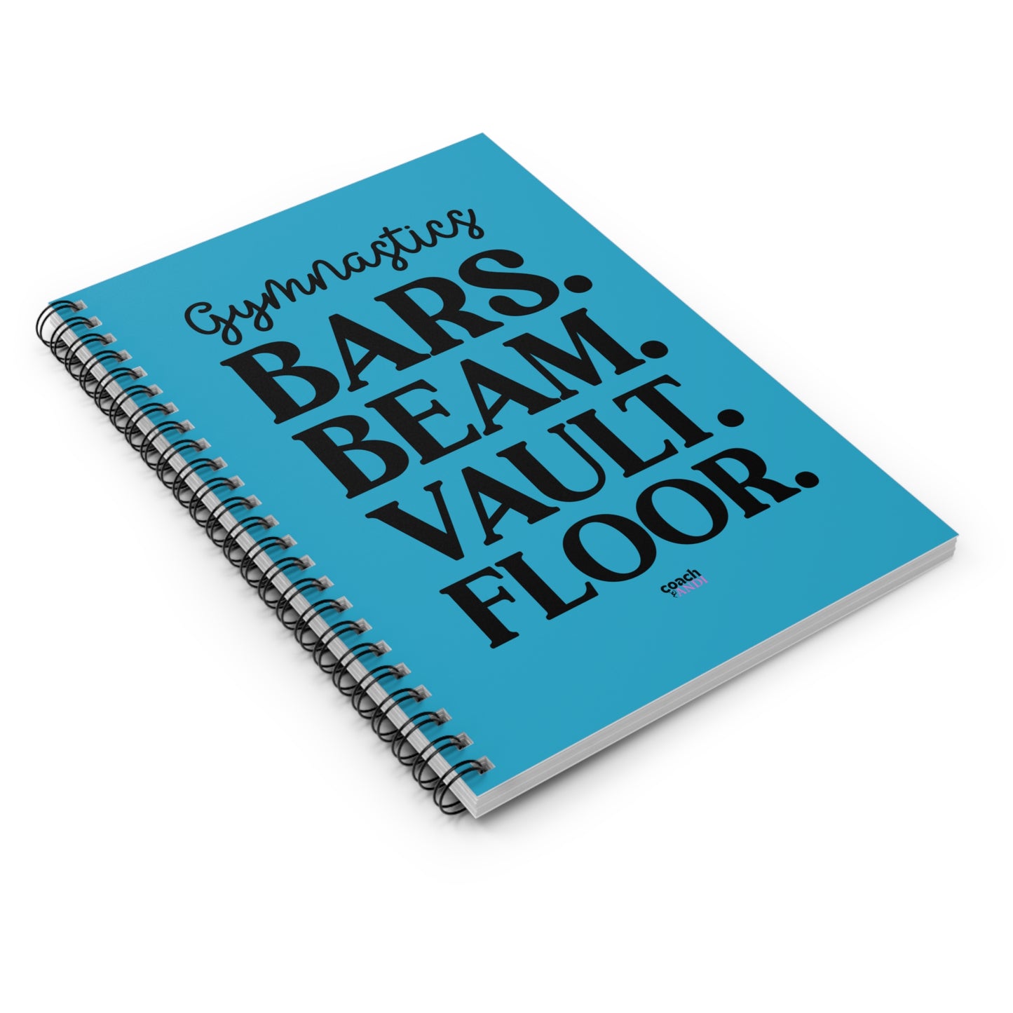 Gymnastics Events-Turquoise (Spiral Notebook - Ruled Line)