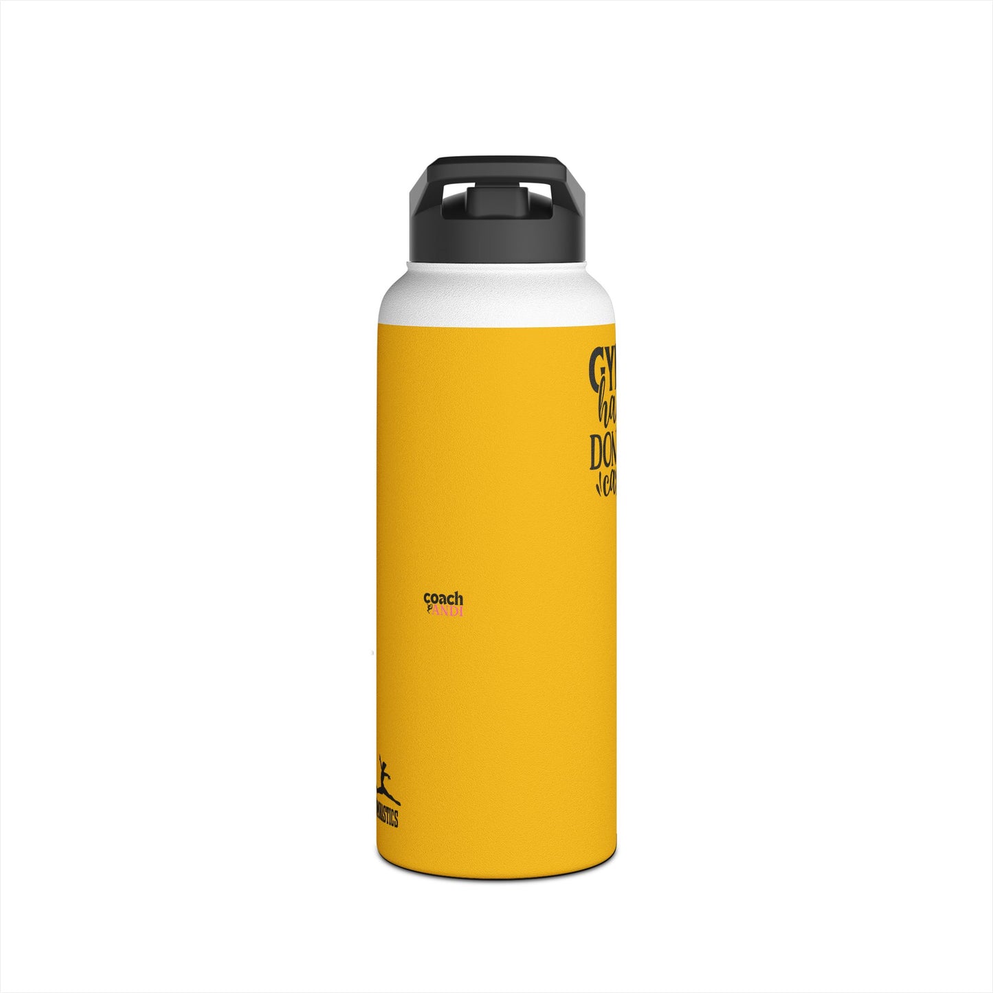 Gymnastics Quotes-Goldenrod (Stainless Steel Water Bottle, Standard Lid)