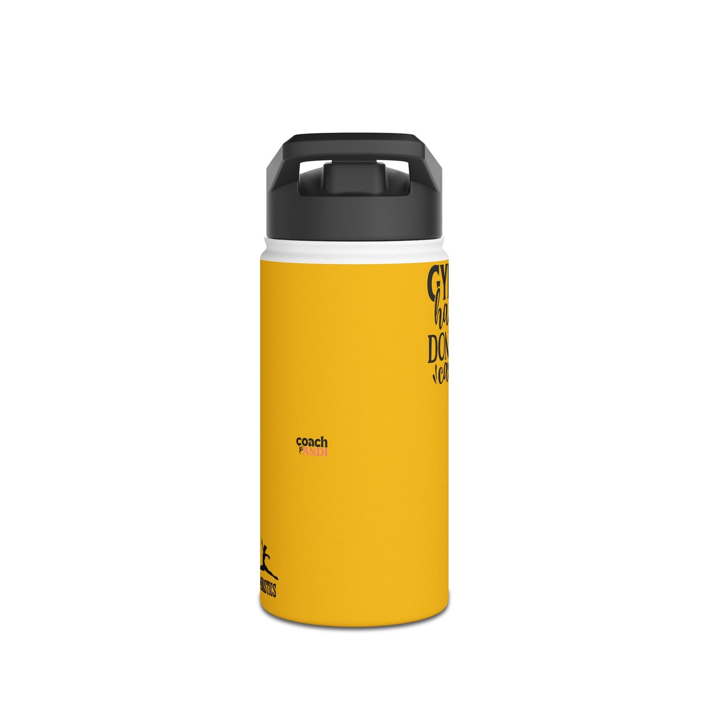 Gymnastics Quotes-Goldenrod (Stainless Steel Water Bottle, Standard Lid)