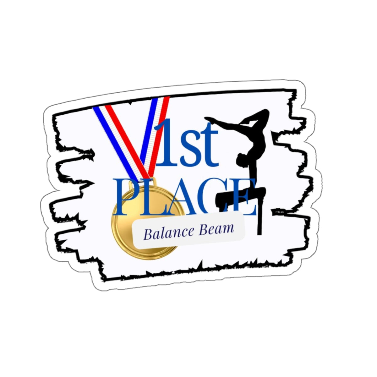 1st Place Balance Beam (Kiss-Cut Stickers)