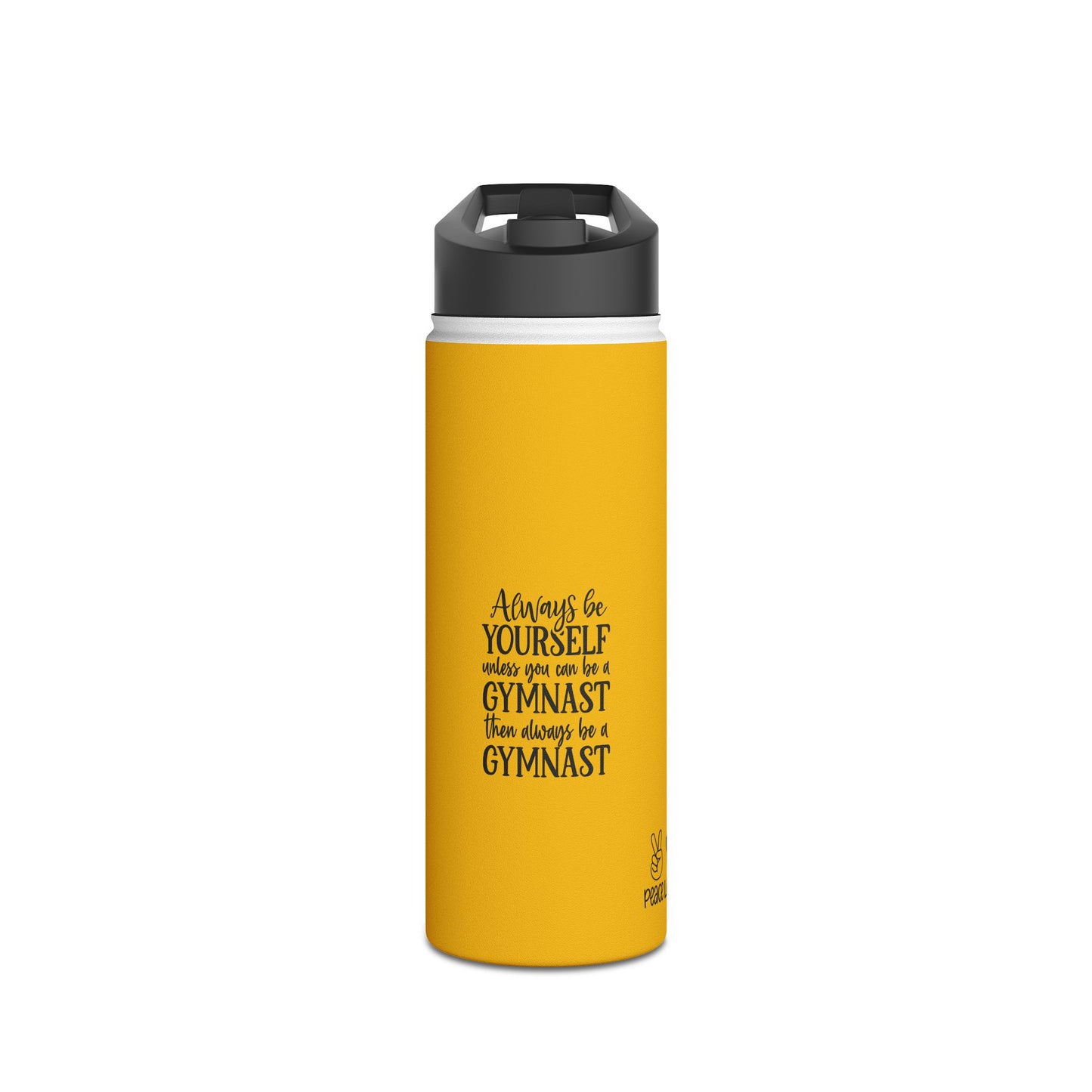 Gymnastics Quotes-Goldenrod (Stainless Steel Water Bottle, Standard Lid)