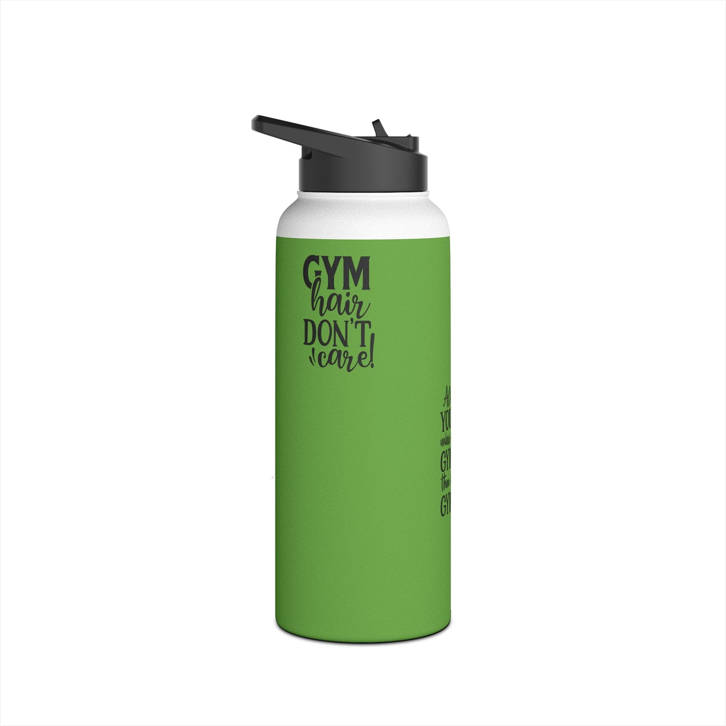 Gymnastics Quotes-Green (Stainless Steel Water Bottle, Standard Lid)