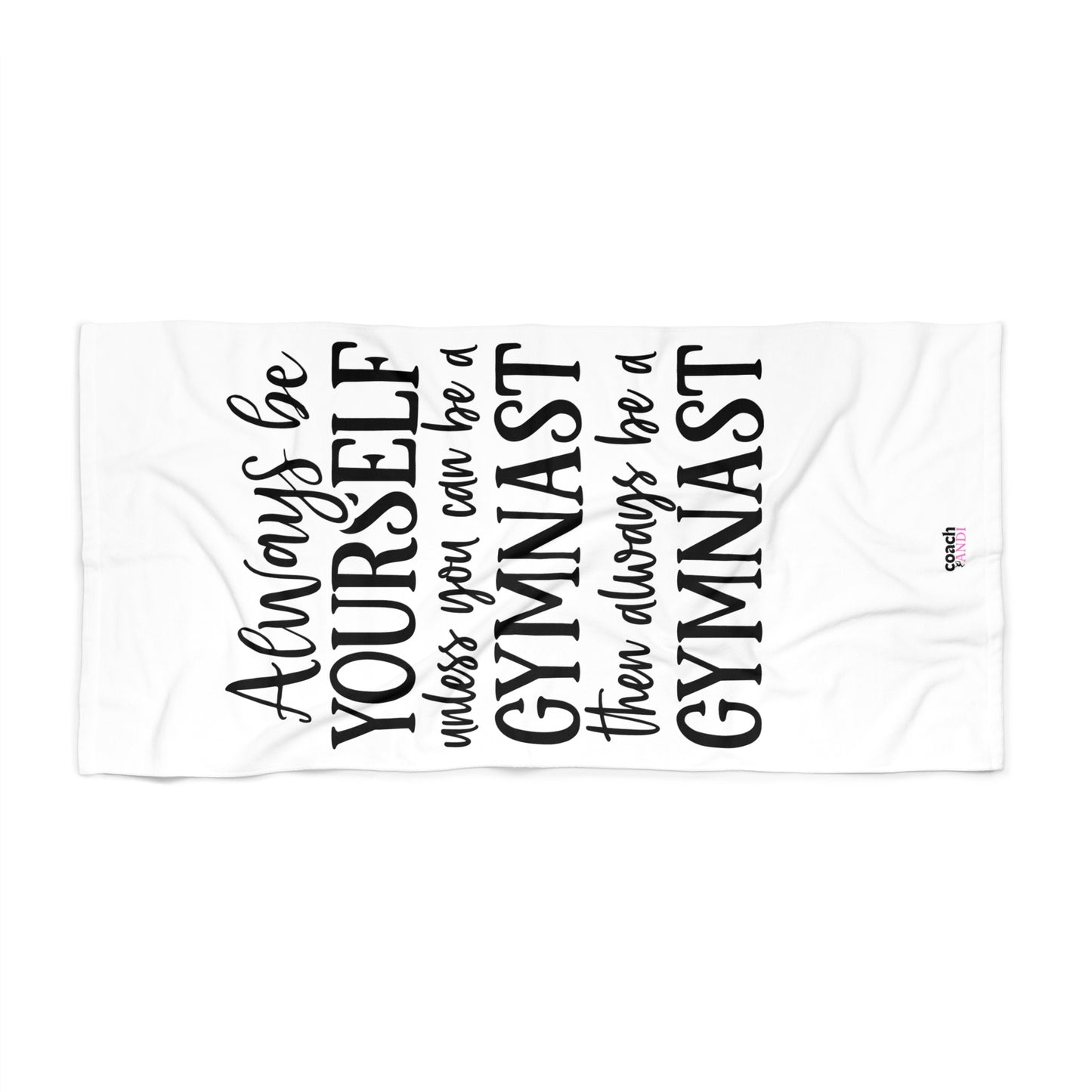 Always Be A Gymnast-White (Beach Towel)