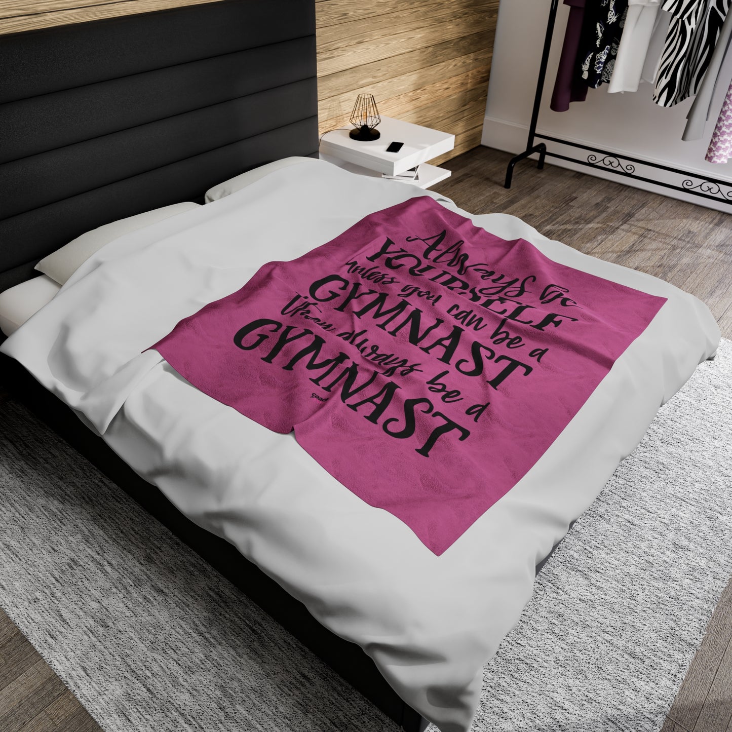 Always Be A Gymnast-Pink (Velveteen Plush Blanket)