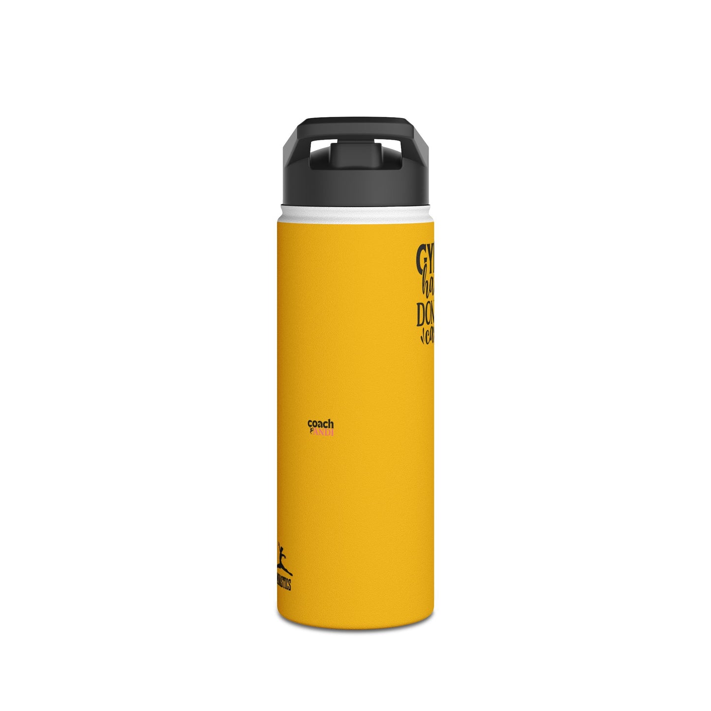 Gymnastics Quotes-Goldenrod (Stainless Steel Water Bottle, Standard Lid)
