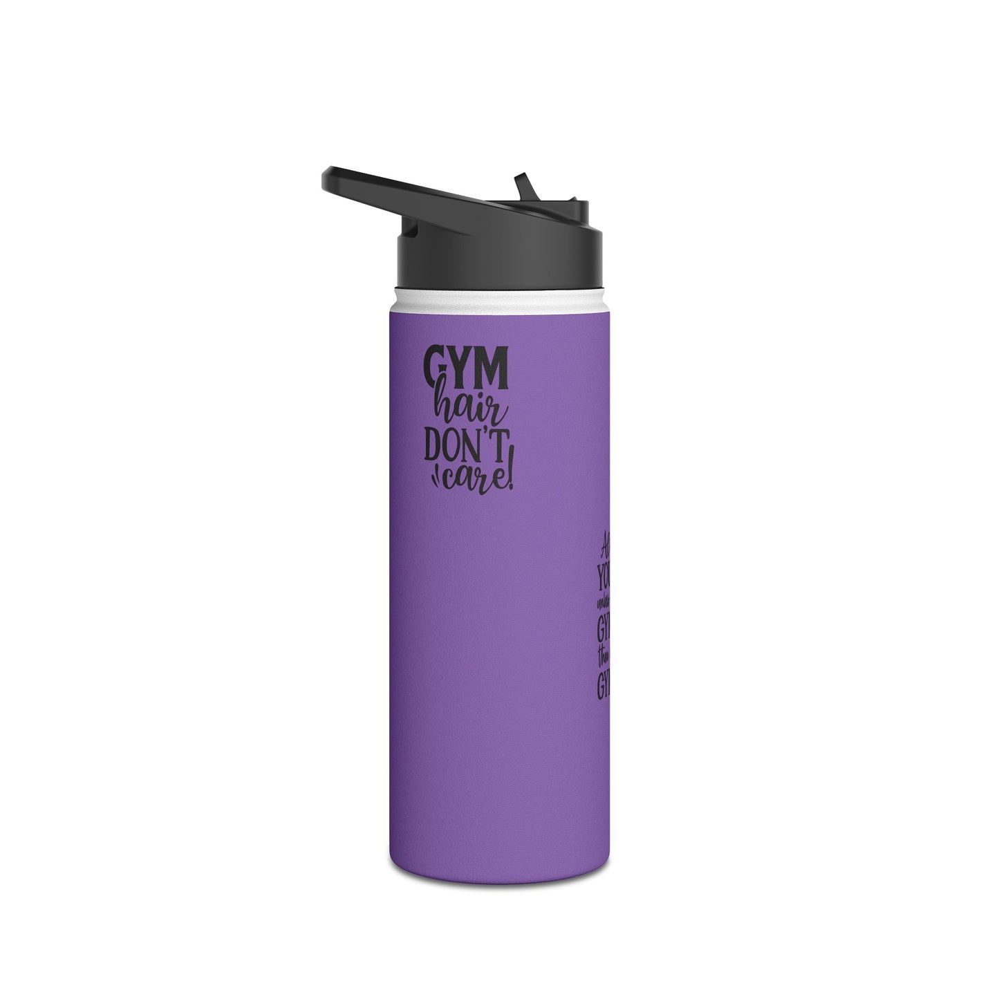 Gymnastics Quotes-Purple (Stainless Steel Water Bottle, Standard Lid)