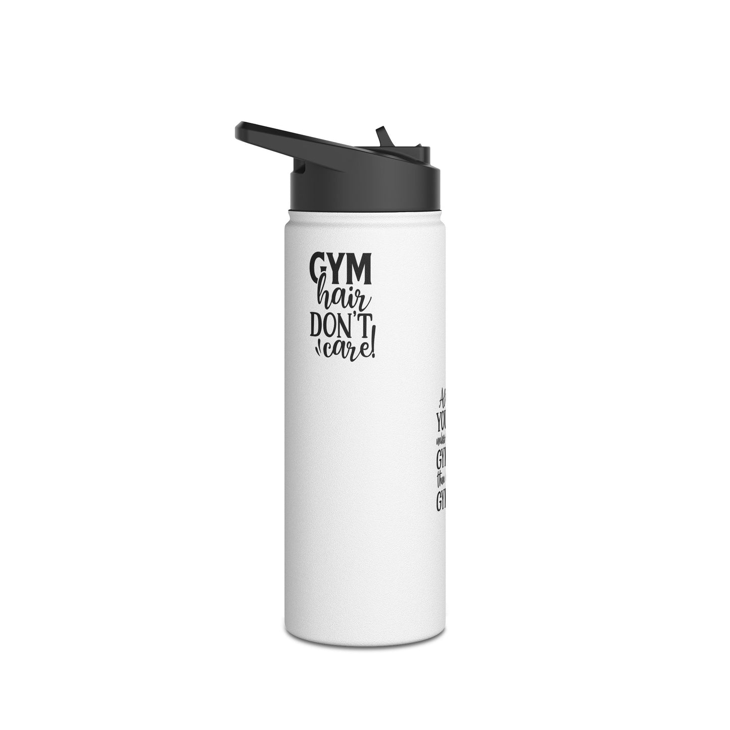 Gymnastics Quotes-White (Stainless Steel Water Bottle, Standard Lid)