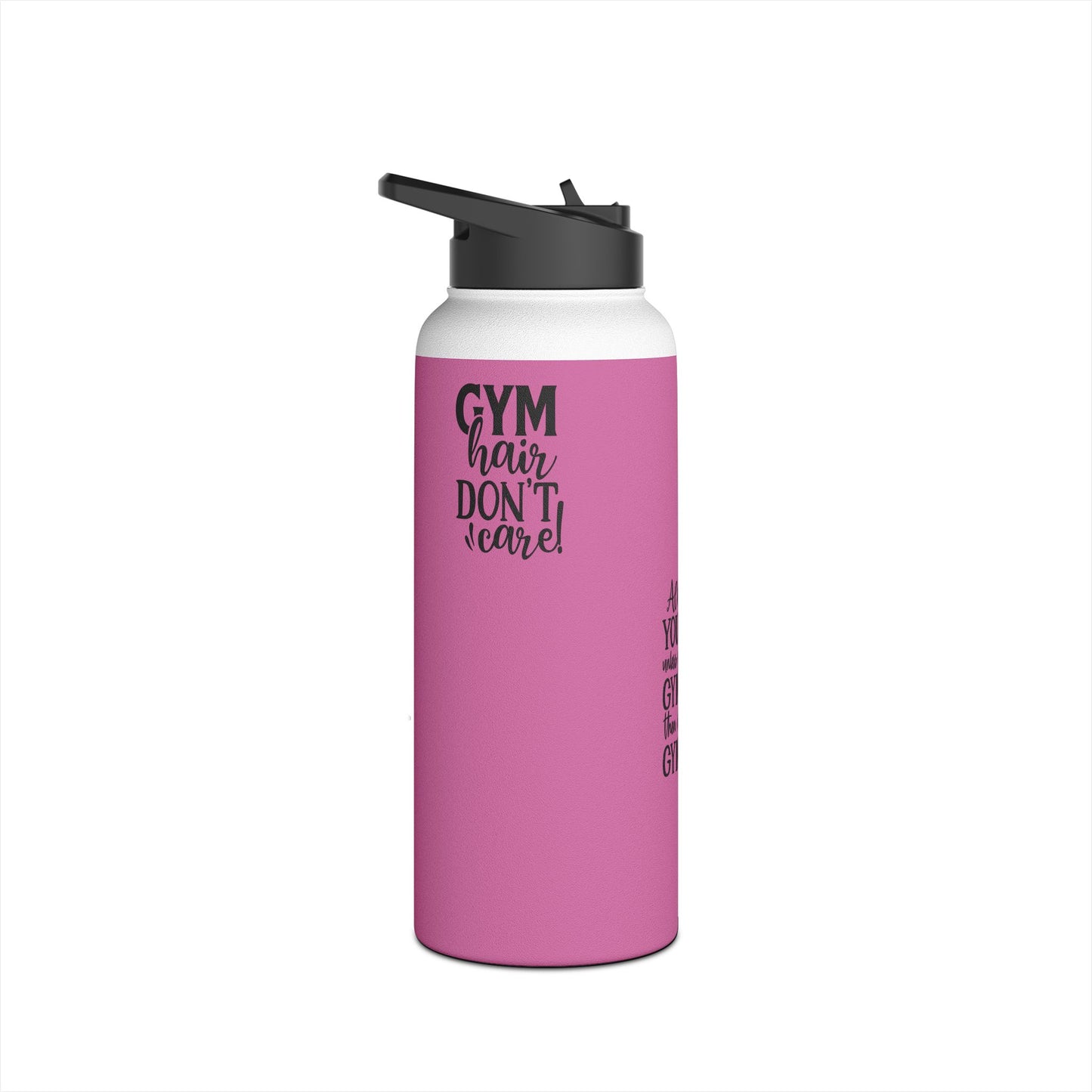 Gymnastics Quotes-Pink (Stainless Steel Water Bottle, Standard Lid)