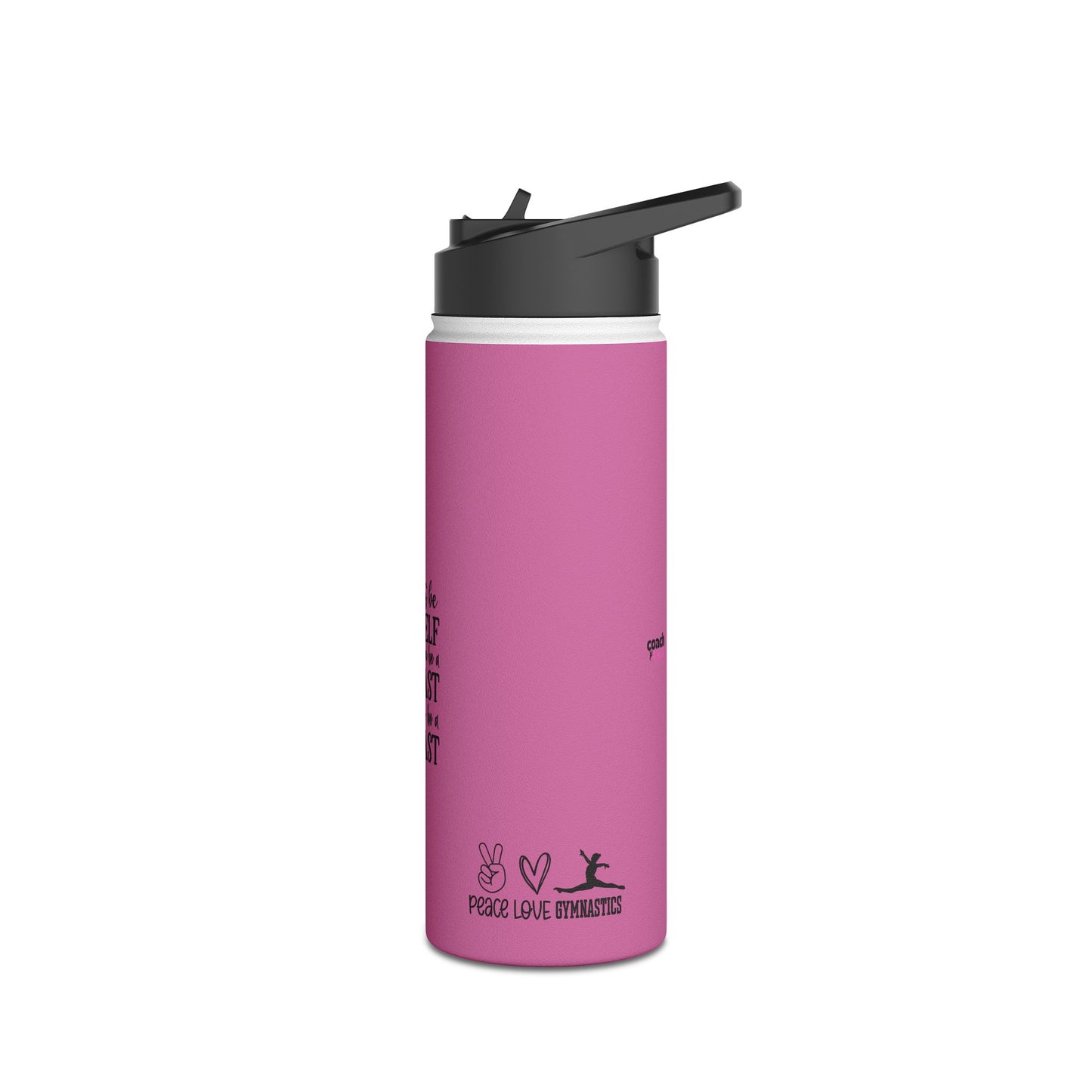 Gymnastics Quotes-Pink (Stainless Steel Water Bottle, Standard Lid)