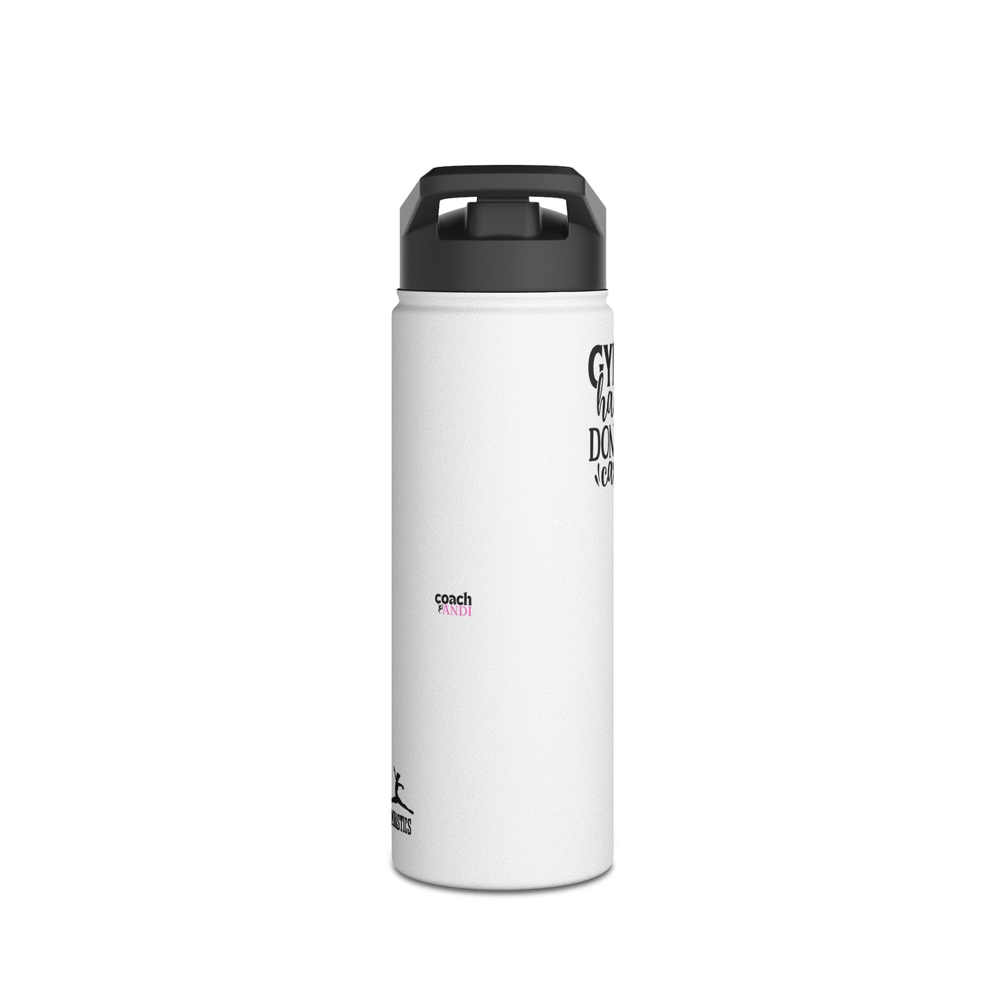 Gymnastics Quotes-White (Stainless Steel Water Bottle, Standard Lid)