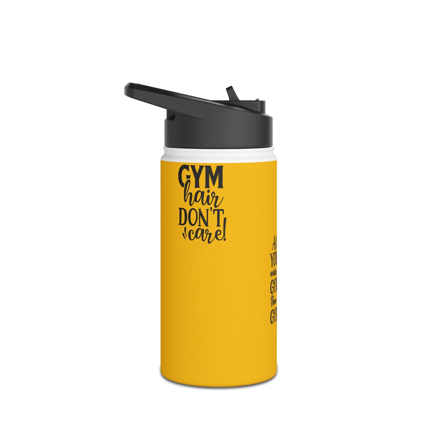 Gymnastics Quotes-Goldenrod (Stainless Steel Water Bottle, Standard Lid)