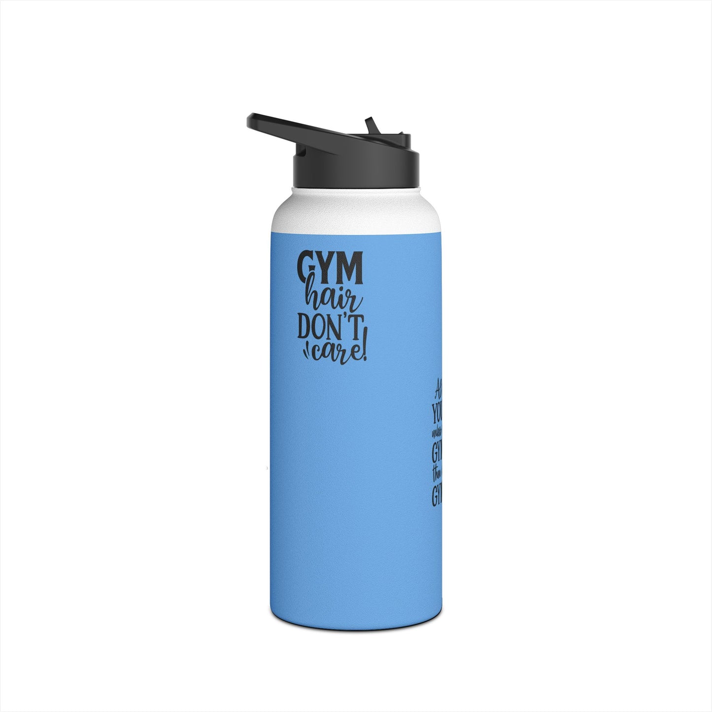 Gymnastics Quotes-Lt Blue (Stainless Steel Water Bottle, Standard Lid)