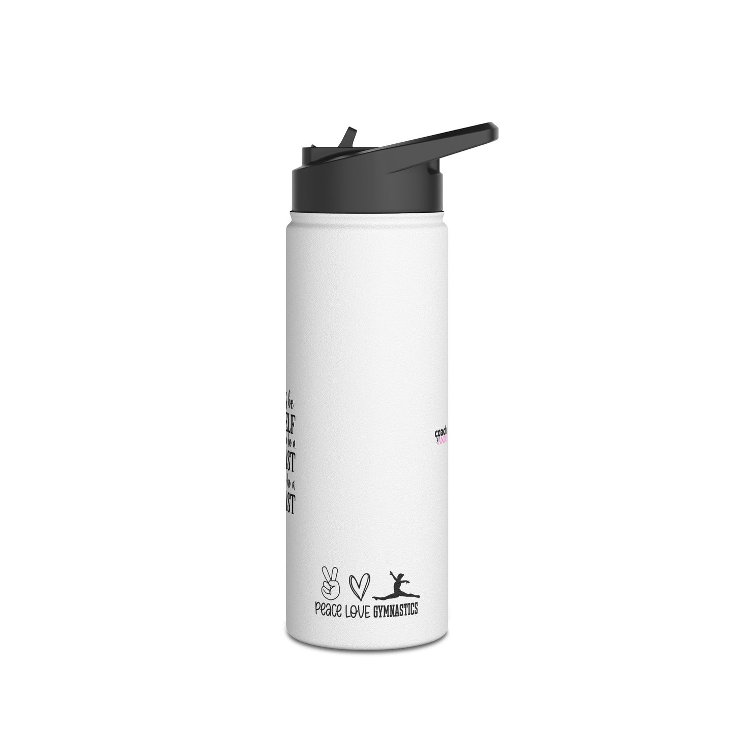 Gymnastics Quotes-White (Stainless Steel Water Bottle, Standard Lid)