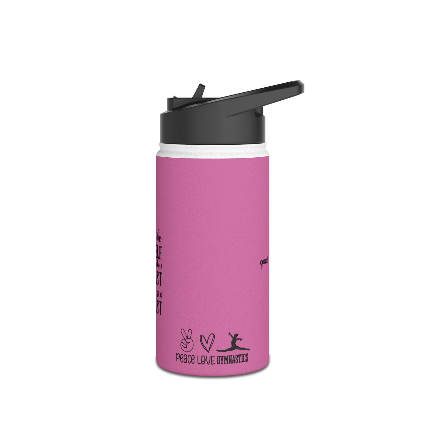 Gymnastics Quotes-Pink (Stainless Steel Water Bottle, Standard Lid)