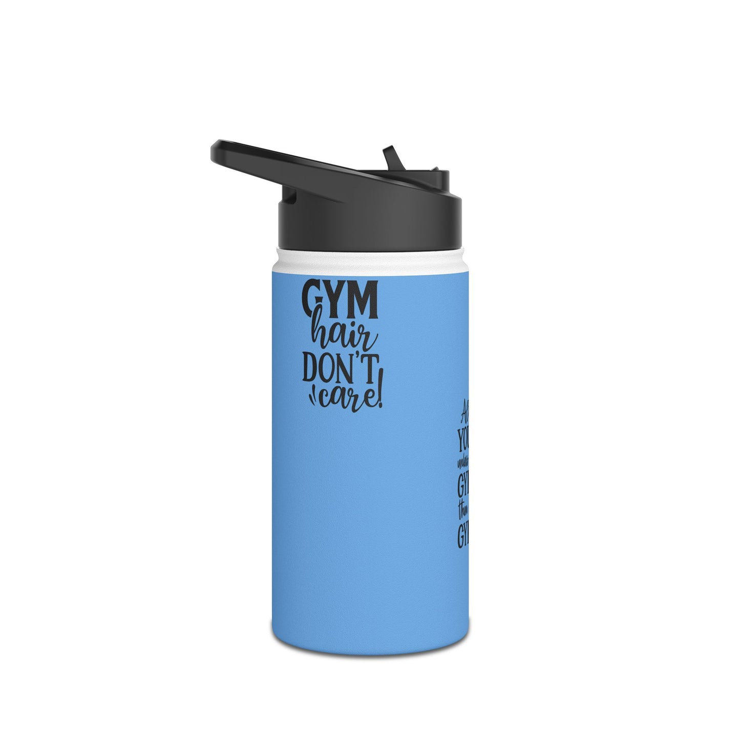 Gymnastics Quotes-Lt Blue (Stainless Steel Water Bottle, Standard Lid)