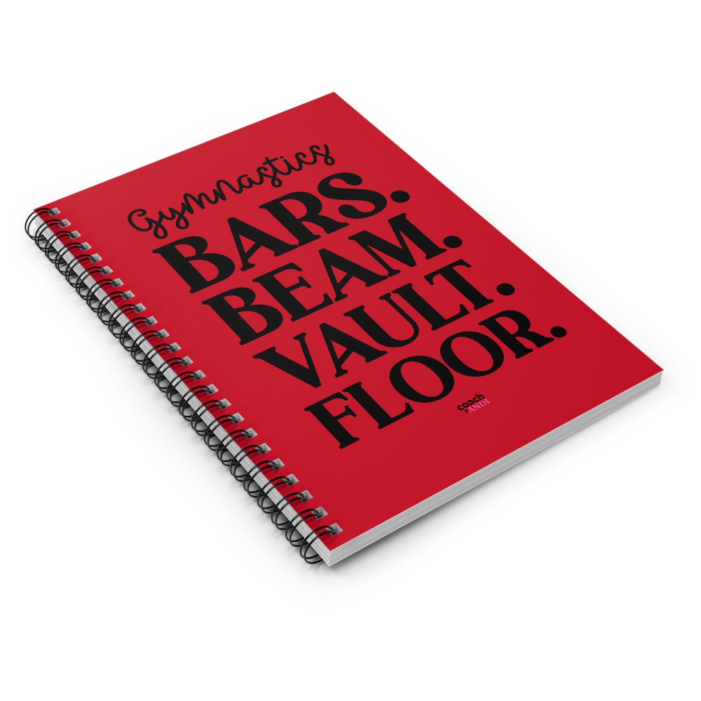Gymnastics Events-Red (Spiral Notebook - Ruled Line)