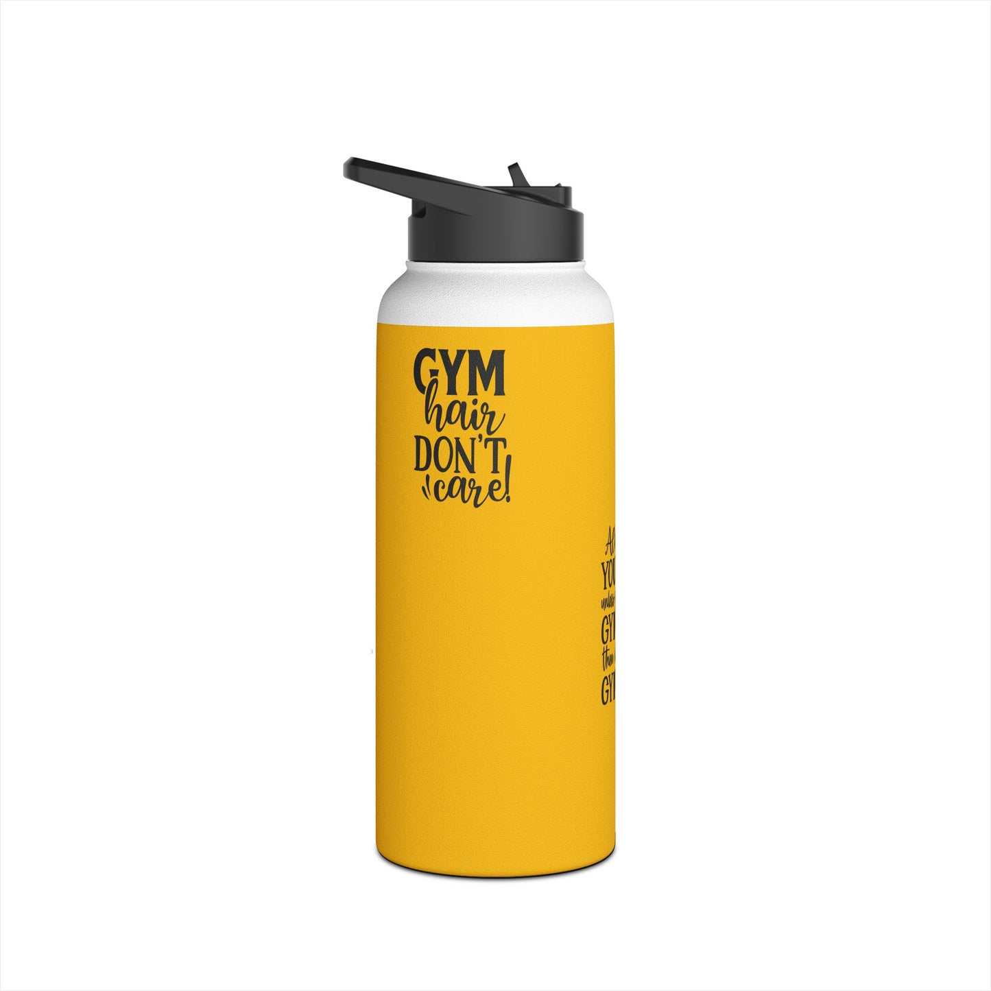 Gymnastics Quotes-Goldenrod (Stainless Steel Water Bottle, Standard Lid)