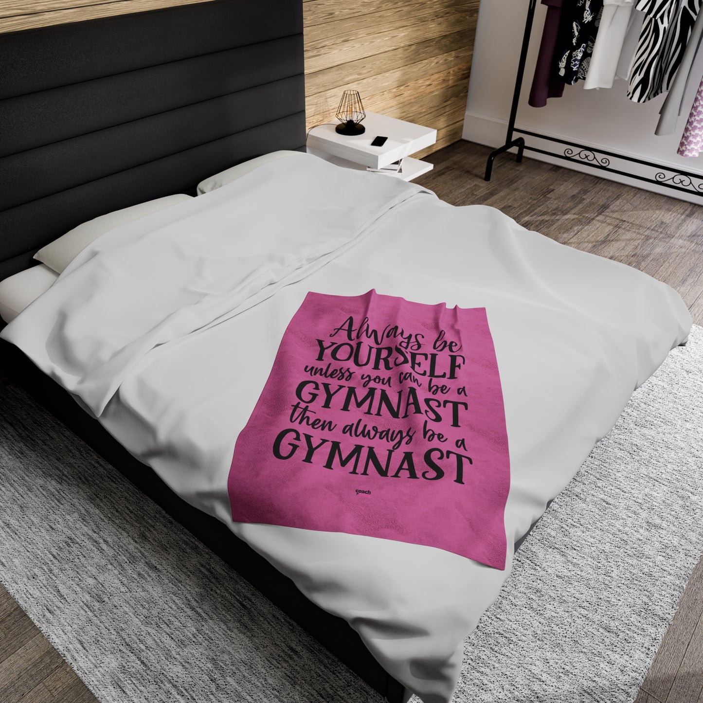 Always Be A Gymnast-Pink (Velveteen Plush Blanket)