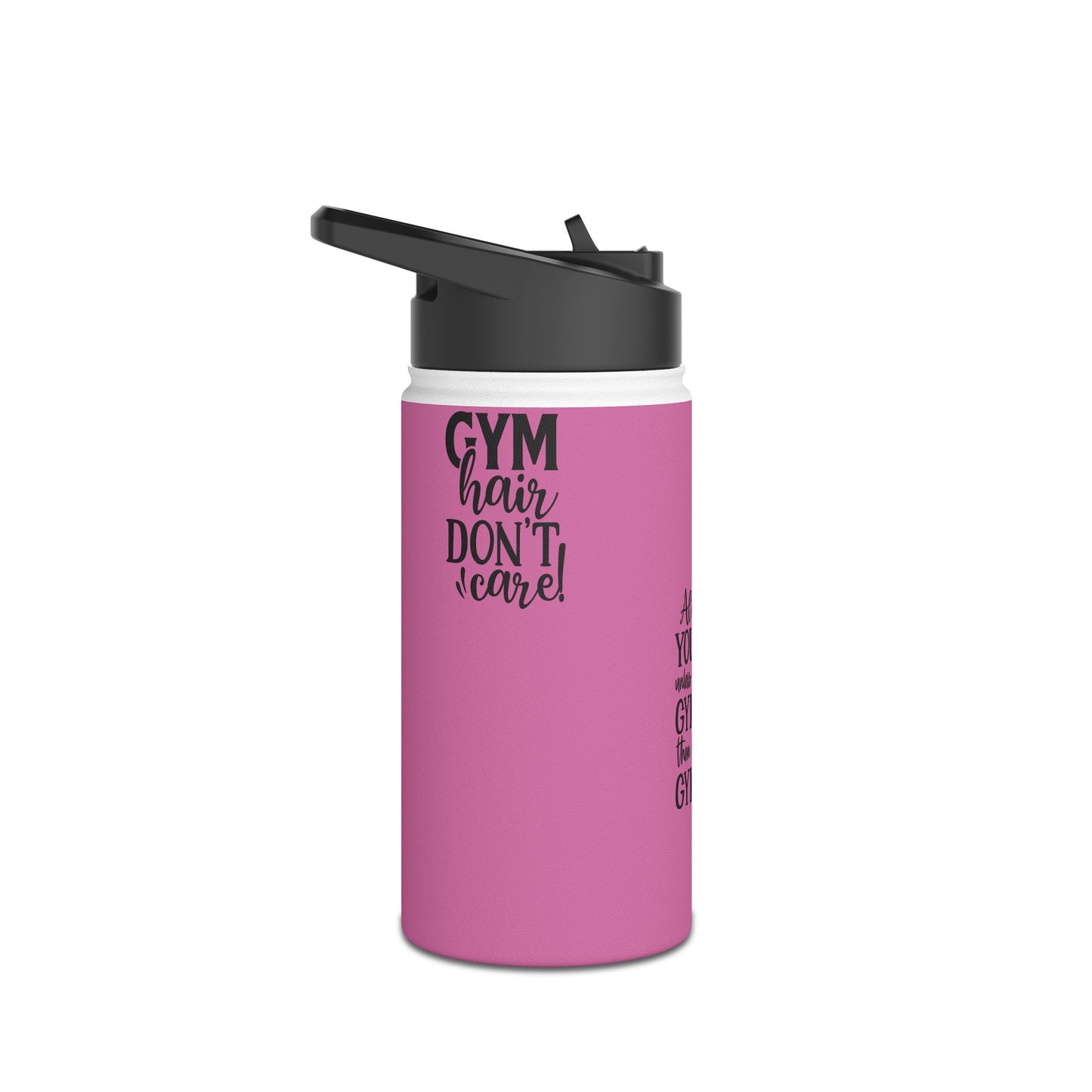 Gymnastics Quotes-Pink (Stainless Steel Water Bottle, Standard Lid)