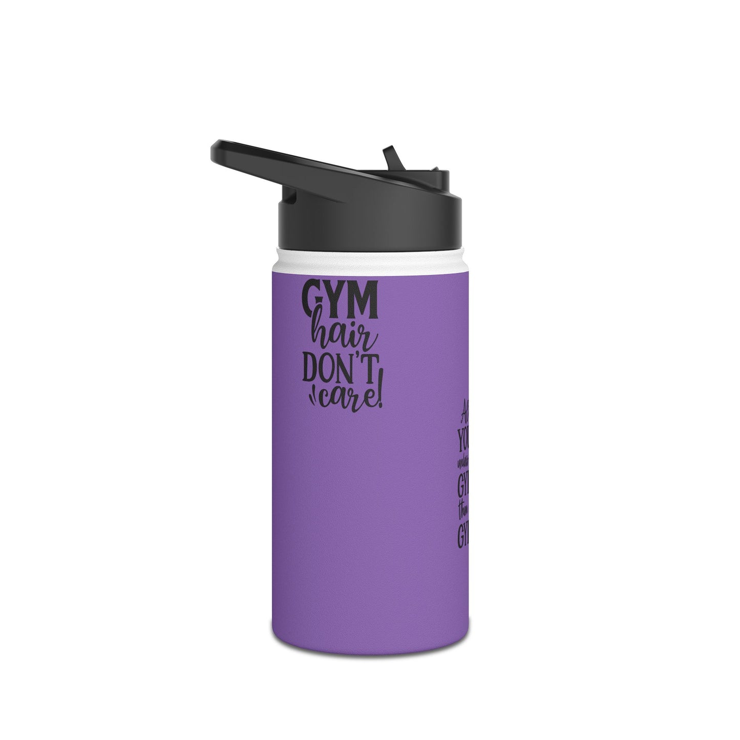Gymnastics Quotes-Purple (Stainless Steel Water Bottle, Standard Lid)