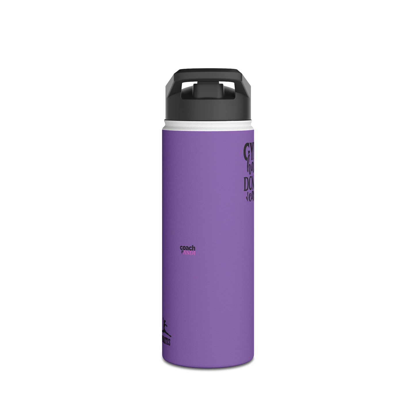 Gymnastics Quotes-Purple (Stainless Steel Water Bottle, Standard Lid)