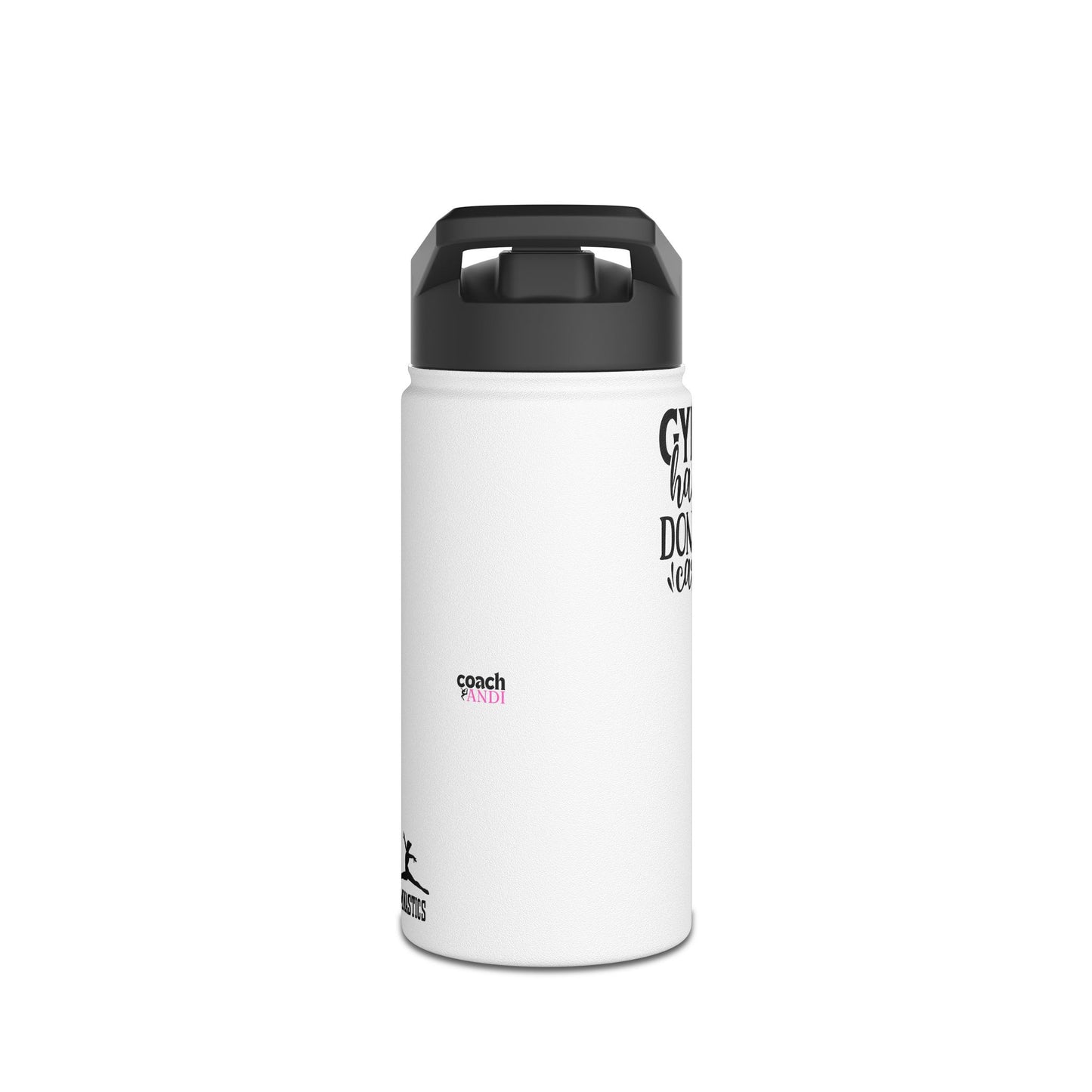 Gymnastics Quotes-White (Stainless Steel Water Bottle, Standard Lid)