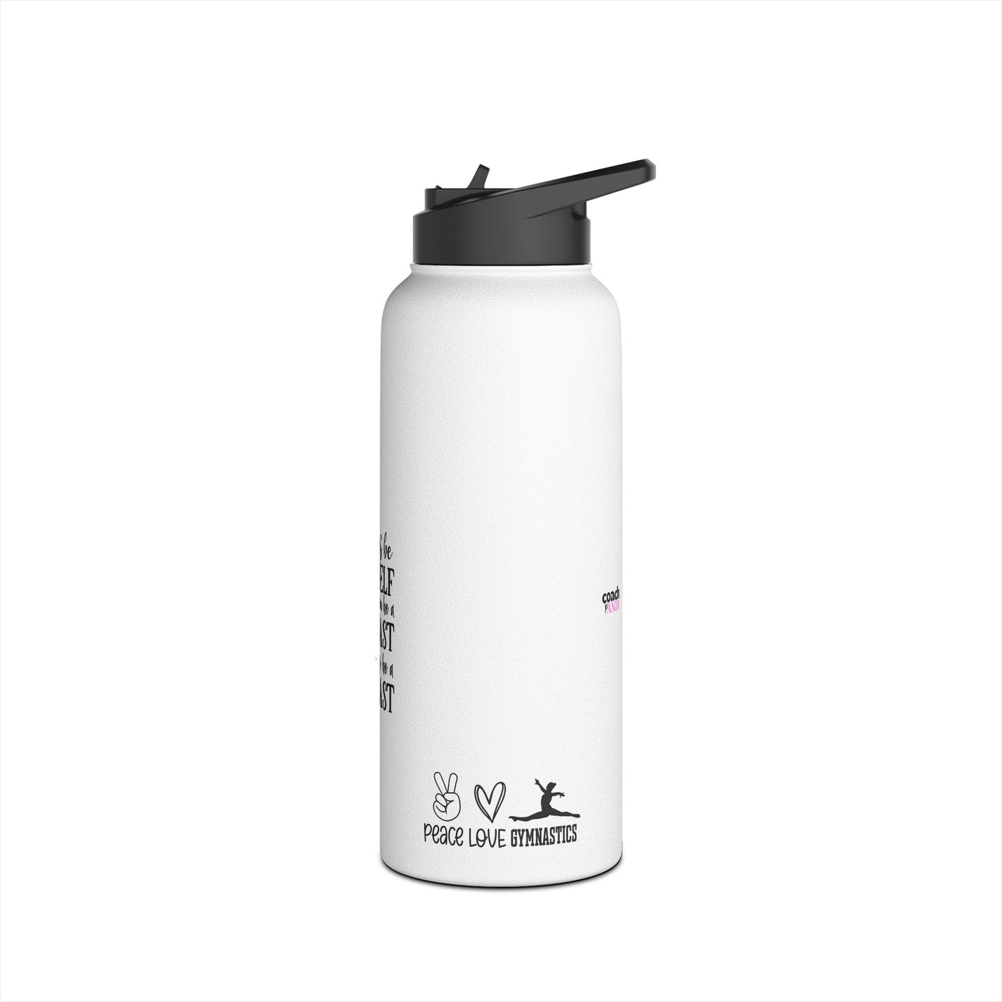 Gymnastics Quotes-White (Stainless Steel Water Bottle, Standard Lid)