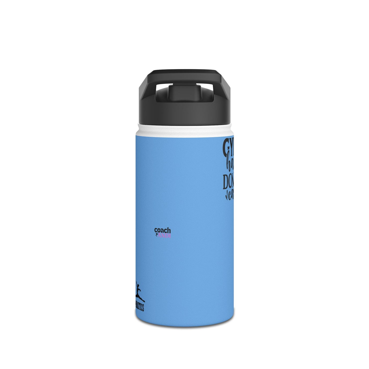 Gymnastics Quotes-Lt Blue (Stainless Steel Water Bottle, Standard Lid)