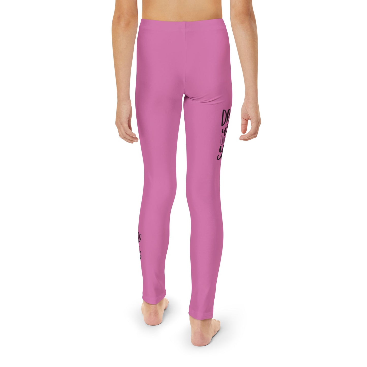 Dreams Dont Work Hard, You Do- Pink (Youth Full-Length Leggings (AOP)