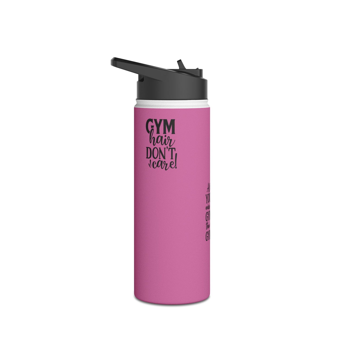 Gymnastics Quotes-Pink (Stainless Steel Water Bottle, Standard Lid)