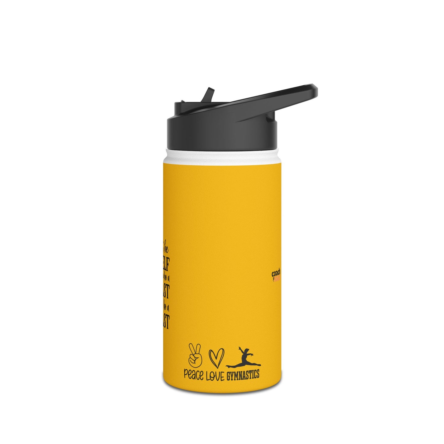 Gymnastics Quotes-Goldenrod (Stainless Steel Water Bottle, Standard Lid)