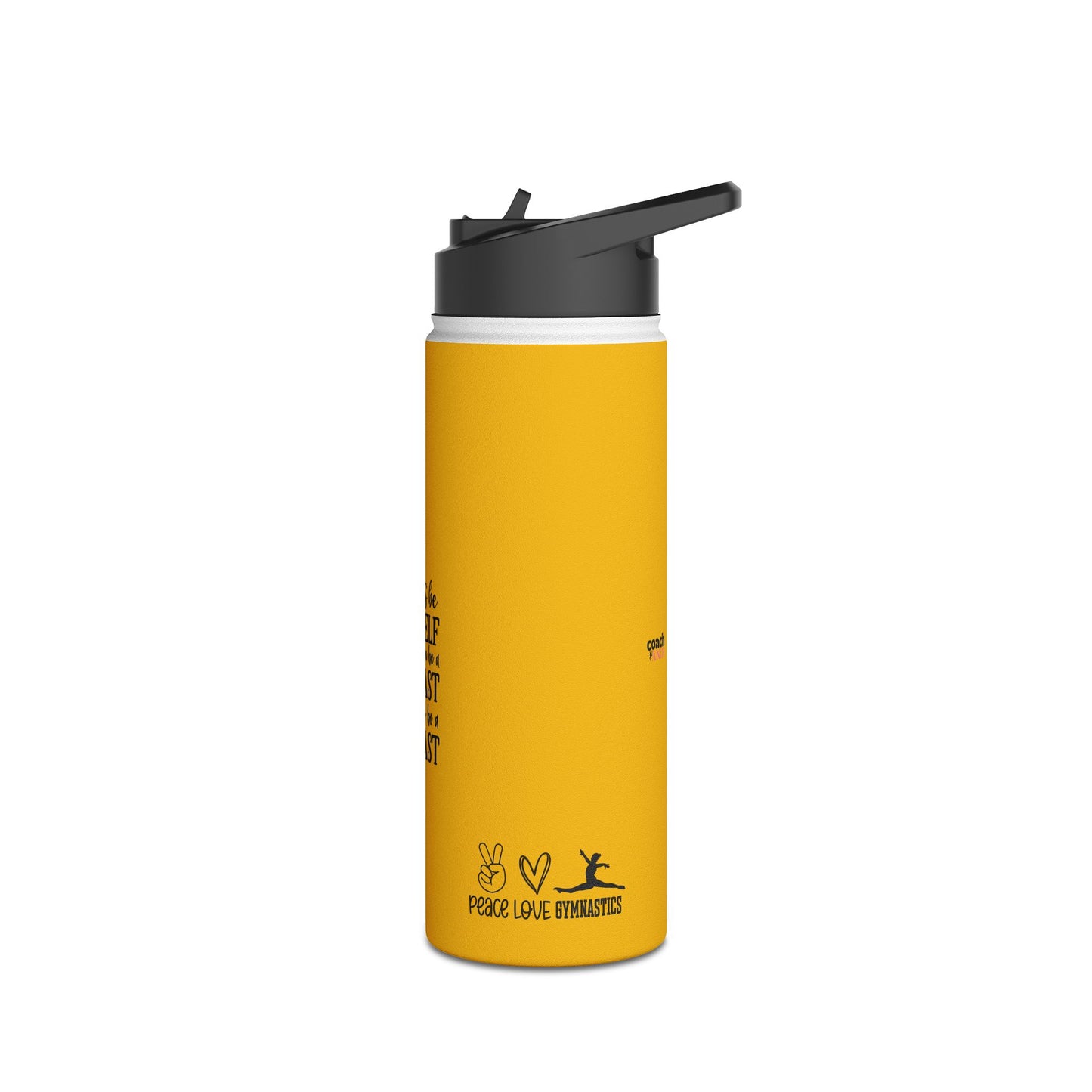 Gymnastics Quotes-Goldenrod (Stainless Steel Water Bottle, Standard Lid)