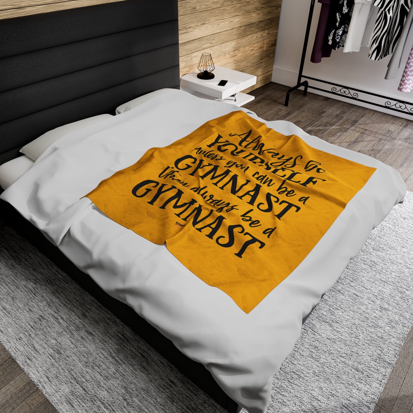 Always Be A Gymnast-Goldenrod (Velveteen Plush Blanket)