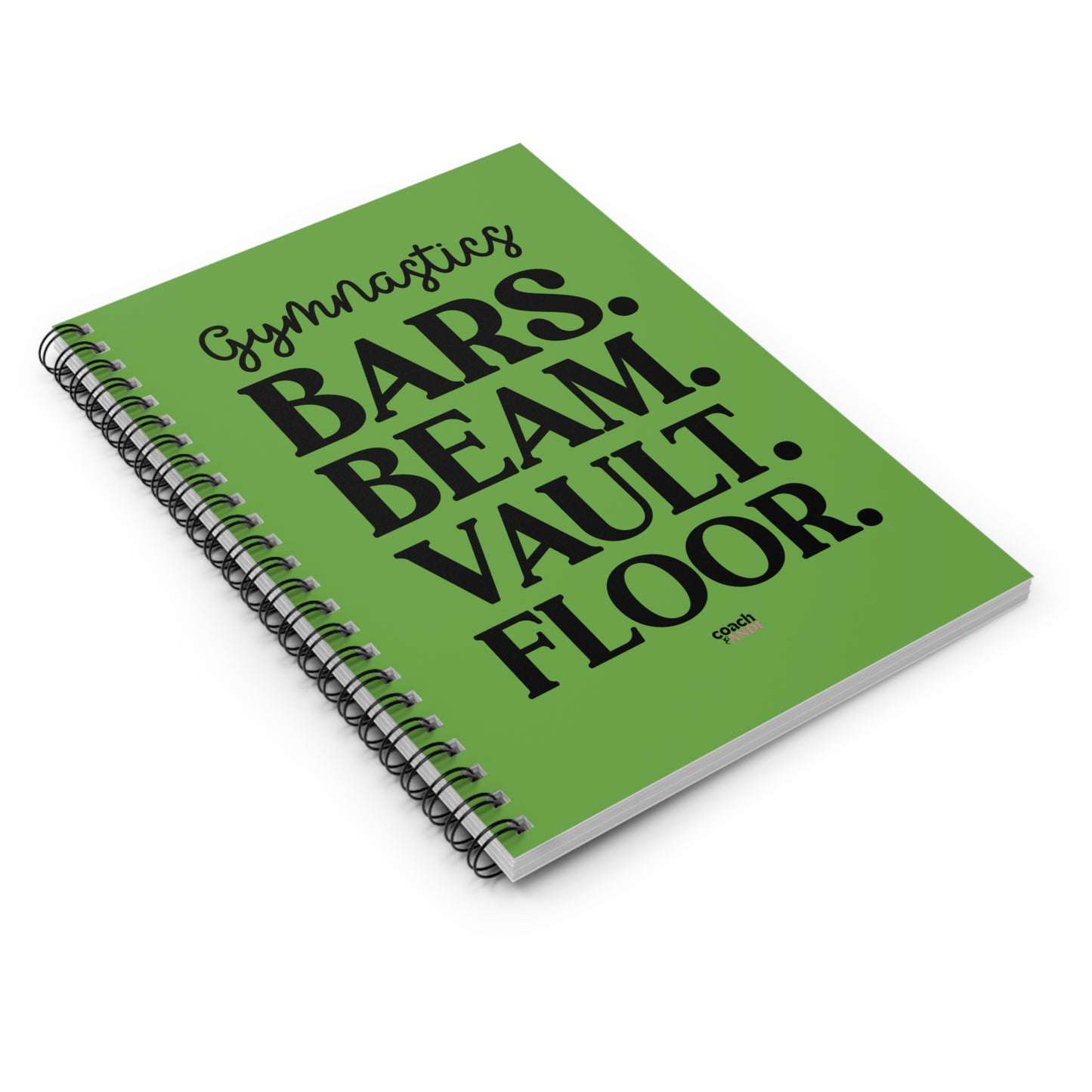 Gymnastics Events-Green (Spiral Notebook - Ruled Line)