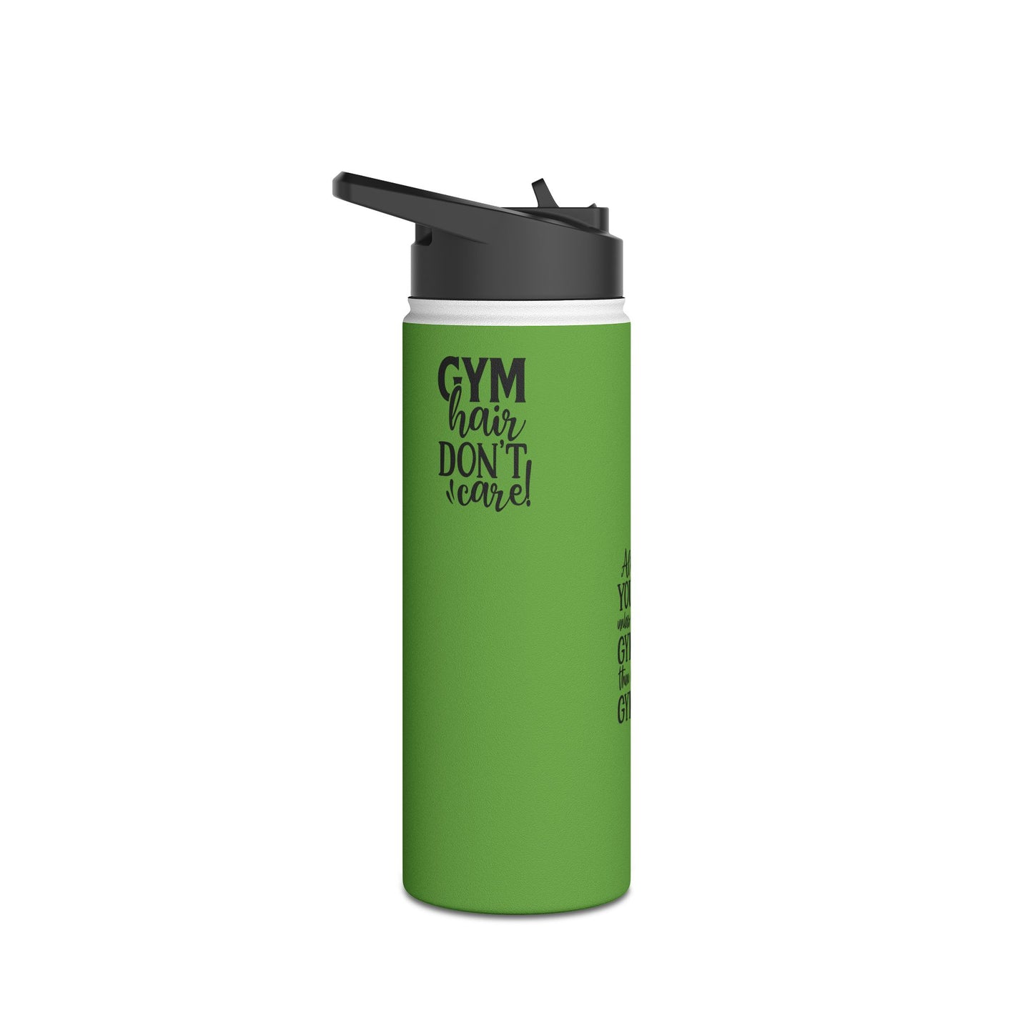 Gymnastics Quotes-Green (Stainless Steel Water Bottle, Standard Lid)