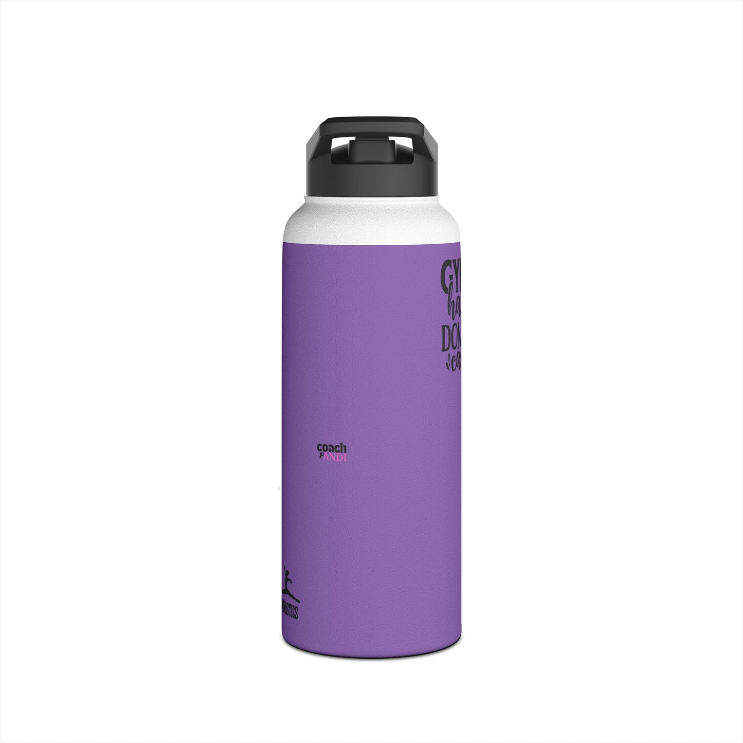 Gymnastics Quotes-Purple (Stainless Steel Water Bottle, Standard Lid)
