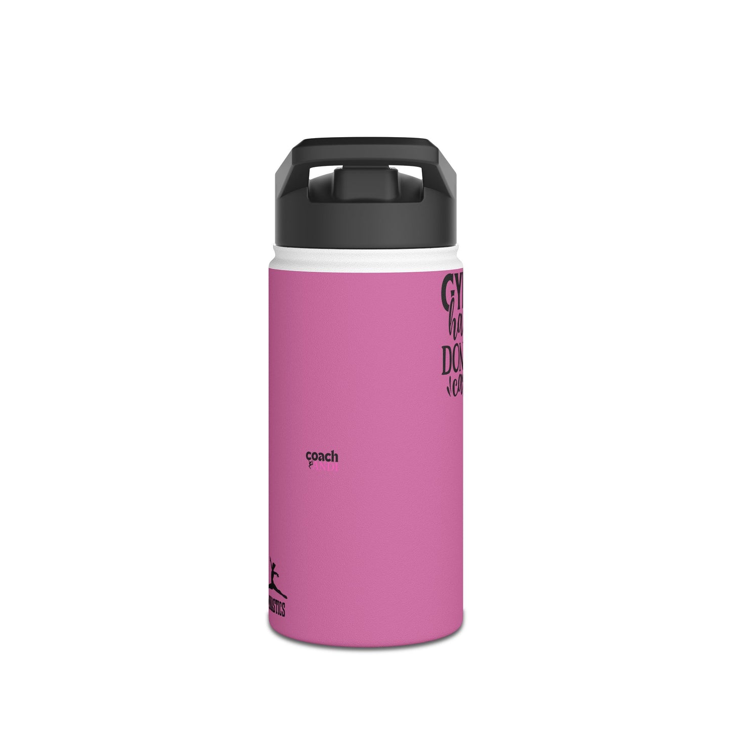 Gymnastics Quotes-Pink (Stainless Steel Water Bottle, Standard Lid)