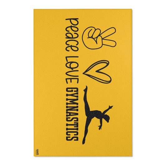 Peace, Love, Gymnastics-Goldenrod (Area Rugs)