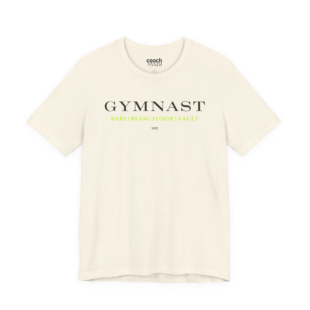 GYMNAST (Bars Beam Floor Vault) Tshirt - Lime (Adult)