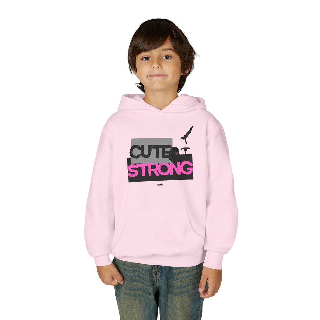 Cute & Strong Hoodie - Pink/Black (Youth)