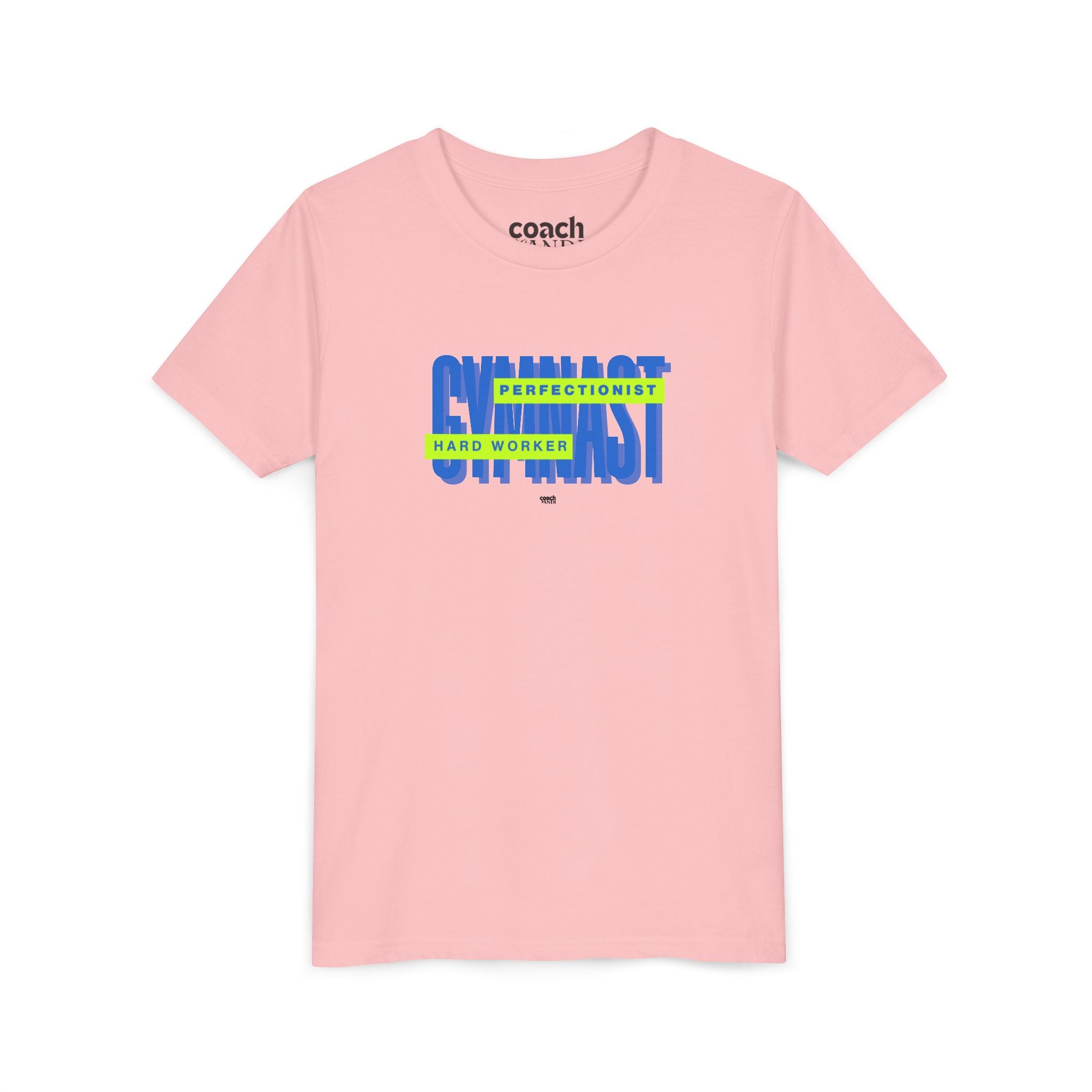 Gymnast Hard Worker Tshirt - Lime/Blue (Youth)