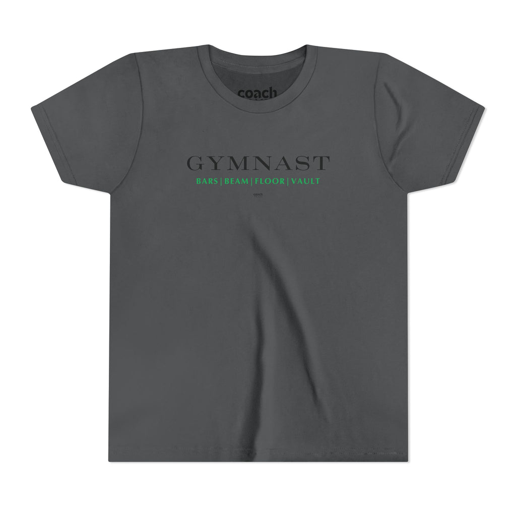 GYMNAST (Bars Beam Floor Vault) Short Sleeve Tee - Green (Youth)